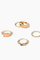 Women's Faux Gem Ring Set in Gold/Peach , 7