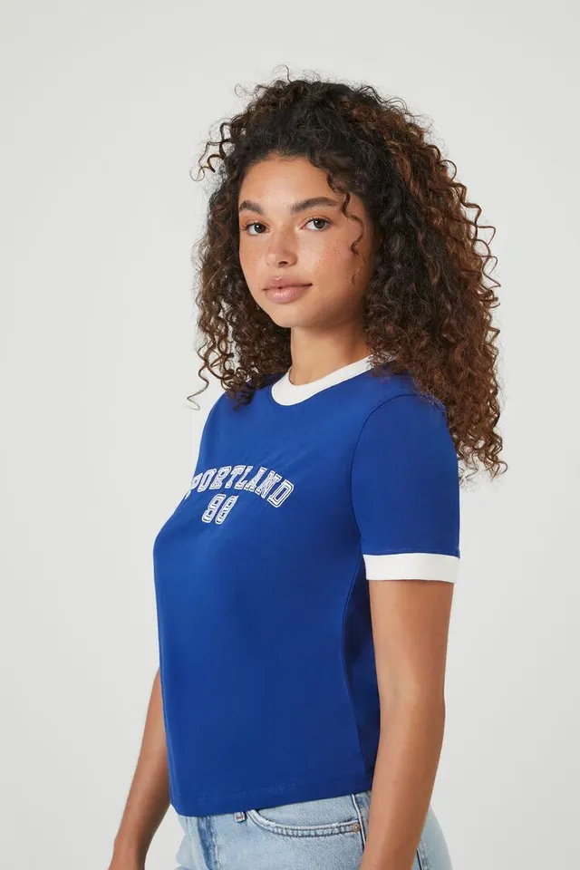 Women's Tiny Turnip Royal Toronto Blue Jays Triple Scoop T-Shirt Size: Extra Small