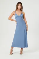 Women's Strappy Satin Cami Midi Dress