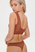 Women's Mesh Square Neck Bralette in Root Beer Small