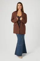 Women's Peak Lapel Single-Breasted Blazer in Brown Small