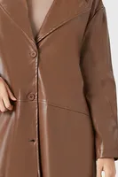 Women's Faux Leather Trench Coat