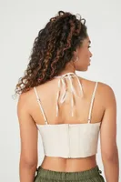 Women's Halter Cropped Bustier Cream