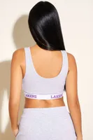 Women's Los Angeles Lakers Crop Top Heather Grey