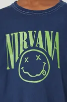 Kids Nirvana Graphic T-Shirt (Girls + Boys) in Blue, 13/14