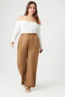 Women's Straight-Leg Pants in Khaki, 2X