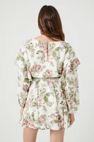 Women's Floral Print Layered Mini Dress