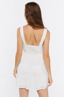 Women's Floral Eyelet Mini Dress in White Medium