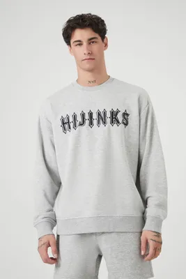 Men Embroidered Hijinks Pullover in Heather Grey, XL