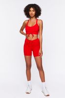 Women's Ruched Drawstring Sports Bra