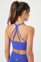 Women's Seamless Strappy Longline Sports Bra in Blue Jewel Medium