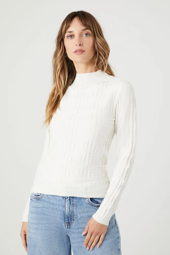 Women's Geo Mock Neck Sweater