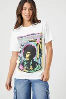 Women's Prince Peter Jimi Hendrix Graphic T-Shirt in White Medium