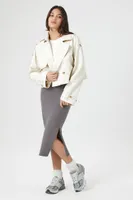 Women's Double-Breasted Cropped Trench Coat Birch