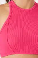 Women's Active Seamless Racerback Sports Bra Hibiscus