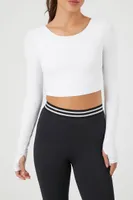 Women's Active Crisscross Cutout Crop Top in White Large