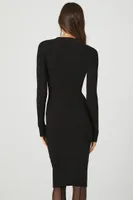 Women's Ribbed Knit Midi Sweater Dress