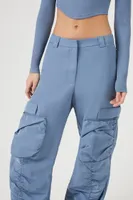 Women's Ruched Wide-Leg Cargo Pants