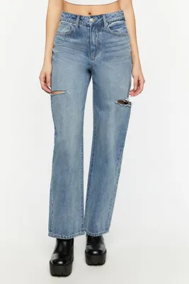 Women's Split High-Rise 90s-Fit Jeans in Medium Denim, 27