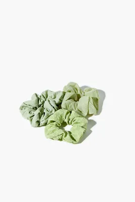 Textured Scrunchie Set in Green