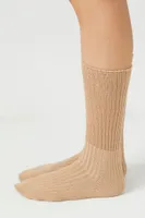 Cotton-Blend Crew Socks in Warm Sand