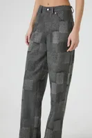 Women's Patchwork Wide-Leg Pants Grey