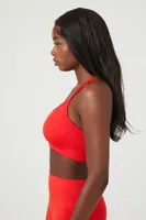 Women's Seamless Strappy Sports Bra in Fiery Red Small