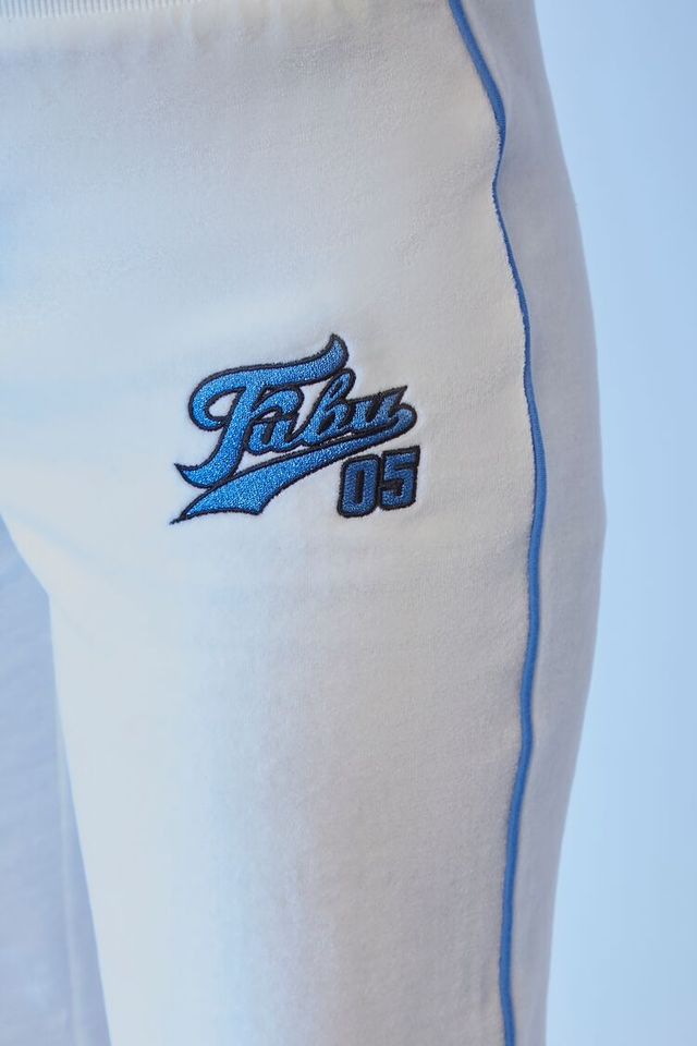 Rogers Travel Baseball Pants (White with Royal Piping)