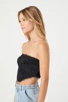 Women's Faux Fur Cropped Tube Top