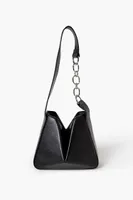 Women's Asymmetrical Faux Leather Handbag in Black