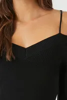 Women's Open-Shoulder Sweater Mini Dress