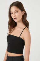 Women's Crisscross Cropped Cami in Black, XL