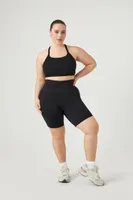 Women's Active Seamless Biker Shorts in Black, 2X