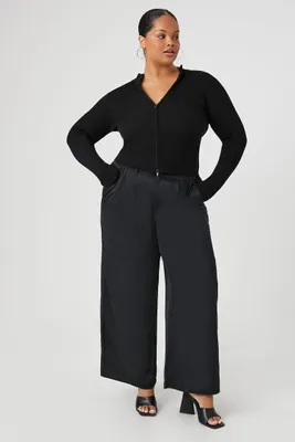 Women's Twill Wide-Leg Pants