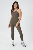 Women's Jersey-Knit Cami Jumpsuit in Olive Large