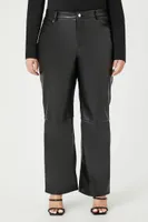 Women's Faux Leather Straight Pants