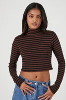 Women's Striped Turtleneck Sweater