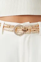 Rhinestone & Chainmail Belt in Gold