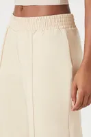 Women's Pleated Straight-Leg Trouser Pants Sand