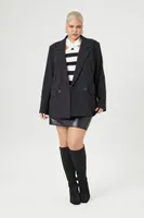 Women's Double-Breasted Blazer in Black, 3X