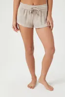 Women's Terry Cloth Swim Cover-Up Shorts in Goat Large