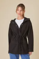 Women's Hooded Uniform Utility Jacket in Black Small