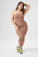 Women's Seamless Tube Midi Dress in Almond, 2X