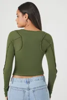 Women's Reworked Long-Sleeve Top in Olive, XS