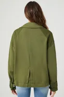 Women's French Terry Zip-Up Jacket in Olive Small