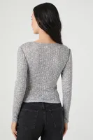 Women's Ribbed Knit Long-Sleeve Top