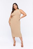 Women's Cutout Midi Dress Safari,