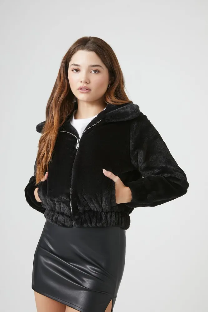 Women's Plush Zip-Up Jacket Medium