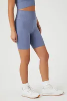 Women's Active Seamless Biker Shorts in Heather Blue Small