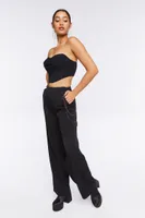 Women's Draped Bustier Tube Top Black